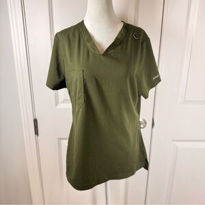 Grey’s Anatomy Active Olive Green Stretch Scrub Top Women’s Medium Workwear